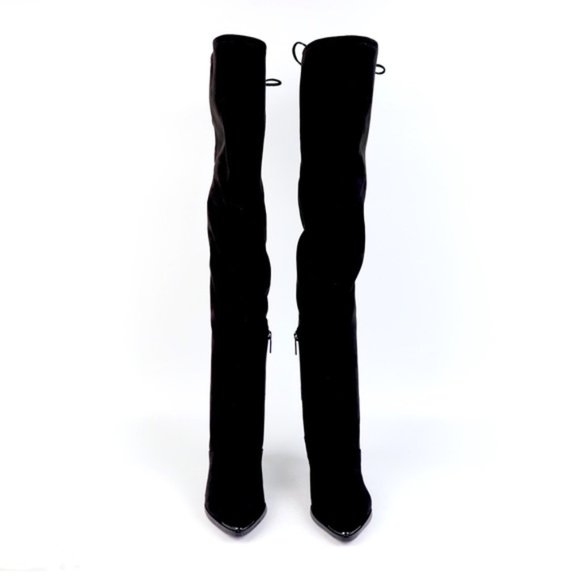 Marc Fisher Yuna Faux Suede Over the Knee Pointed Toe Boots Size 7 Black - Picture 2 of 9